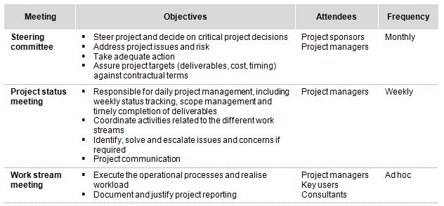 Example Project Meetings